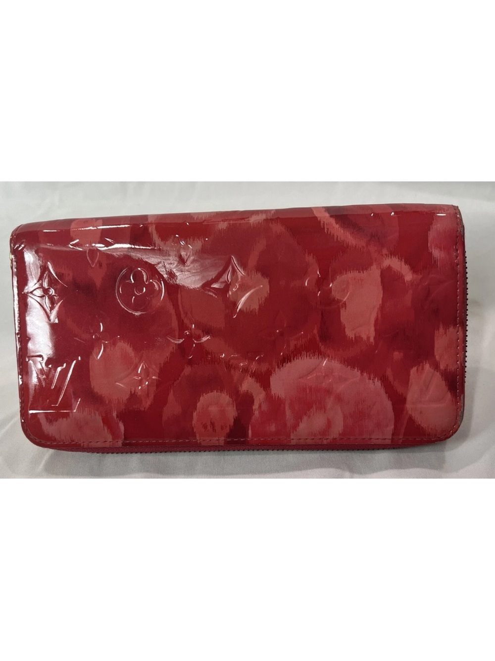 Louis Vuitton Red Patent Monogram Zip-Around Wallet